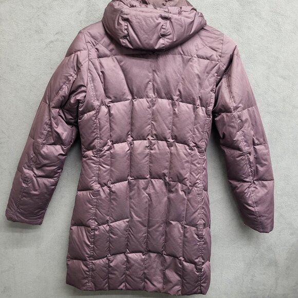 Eddie Bauer Purple Goose Down Puffer Long Coat EB550 Fill Power Size Small Hood - Picture 2 of 10